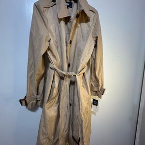 DKNY Beige Trench Coat with Belt